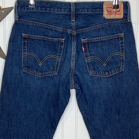 Levi's 501CT Dark Blue Straight Jeans - Picture 8 of 14
